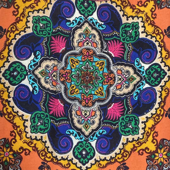 Farm Rio Backless Low Back Tie Paisley Floral Sheath Dress Long Sleeve Women’s M - Picture 12 of 15